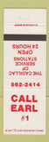 Matchbook Cover - Earl oil gas