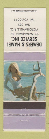 Matchbook Cover - Demers & Hamel Service Victoriaville QC pinup WORN