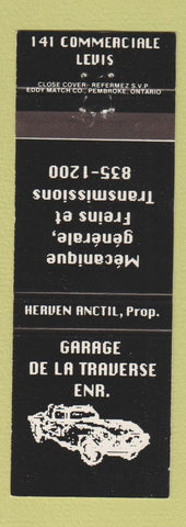 Matchbook Cover - Garage De LA Traverse Levis QC auto repair WEAR