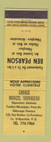 Matchbook Cover - Garage Marcel Sauvageau St Hyacinthe QC WEAR