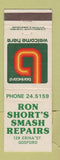 Matchbook Cover - Ron Short's Smash Repairs auto Gosford Australia