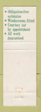 Matchbook Cover - Ron Short's Smash Repairs auto Gosford Australia
