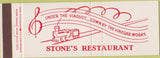Matchbook Cover - Stone's Restaurant Marshalltown IA