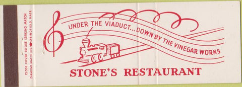 Matchbook Cover - Stone's Restaurant Marshalltown IA