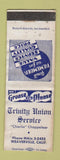 Matchbook Cover - Trinity Union Service Weaverville CA WORN