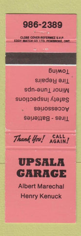 Matchbook Cover - Upsala Garage Albert Marechal Henry Kenuck NEON RED
