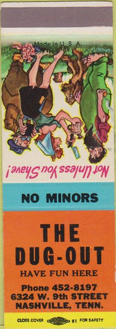 Matchbook Cover - The Dug Out Nashville TN Hillbilly
