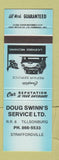 Matchbook Cover - Doug Swinn's Service repair Straffordville Tillsonburg ON BLUE
