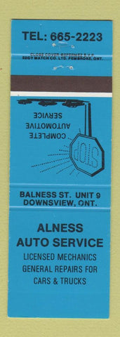 Matchbook Cover - Alness Auto Service Downsview ON