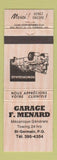 Matchbook Cover - Garage F Menard St Germain QC