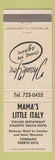 Matchbook Cover - Mama's Little Italy Restaurant Condado Puerto Rico