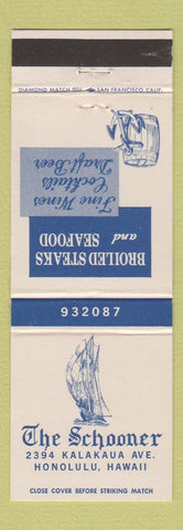 Matchbook Cover - The Schooner Restaurant Honolulu Hawaii