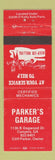 Matchbook Cover - Parker's Garage Conyers GA