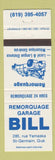 Matchbook Cover - Remorquage Garage Bill St Germain QC towing