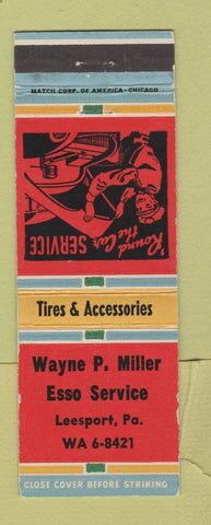 Matchbook Cover - Wayne Miller Esso oil gas Leesport PA