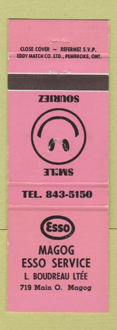 Matchbook Cover - Esso oil gas Magog QC WORN