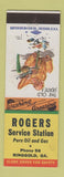 Matchbook Cover - Rogers Service Pure oil gas Ringgold GA