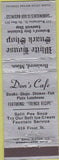 Matchbook Cover - Don's Cafe Brainard MN Snack House