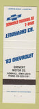 Matchbook Cover - 1983 Chevrolet Grovert Newhall IA