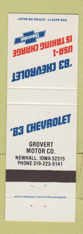 Matchbook Cover - 1983 Chevrolet Grovert Newhall IA