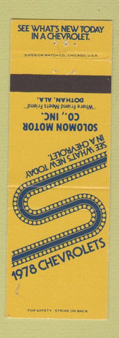 Matchbook Cover - 1978 Chevrolet Solomon Motors Dothan AL