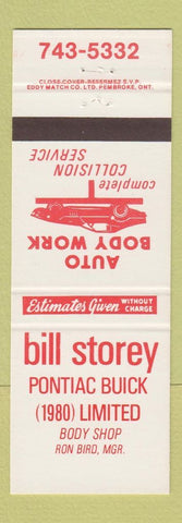 Matchbook Cover - Bill Storey Pontiac Buick 1980
