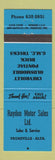 Matchbook Cover - Raydon Motors Vegreville AB Chevrolet Buick Pontiac Buick BLUE
