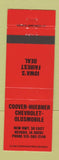 Matchbook Cover - Coover Huebner Chevrolet Oldsmobile Nevada IA