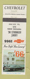 Matchbook Cover - 1966 Chevrolet Labonte Thetford Mines QC