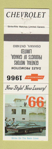 Matchbook Cover - 1966 Chevrolet GM Oshawa ON
