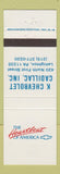 Matchbook Cover - K Chevrolet Cadillac Lehighton PA