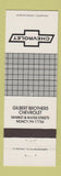 Matchbook Cover - Gilbert Brothers Chevrolet Muncy PA