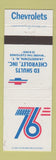 Matchbook Cover - Ed Shults Chevrolet Jamestown NY 1976 WEAR
