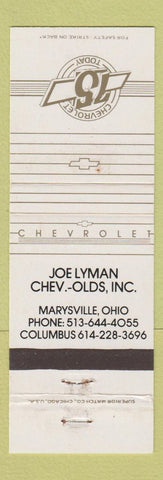 Matchbook Cover - Joe Lyman Chevrolet Oldsmobile 75th Marysville OH