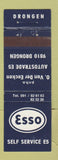 Matchbook Cover - Esso oil gas Drongen Belgium