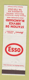 Matchbook Cover - Esso oil gas Station De Service Blanchard Allardville NB