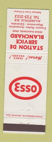 Matchbook Cover - Esso oil gas Station De Service Blanchard Allardville NB