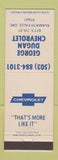 Matchbook Cover - George Dugan Chevrolet Klamath Falls OR