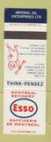 Matchbook Cover - Esso oil gas Montreal QC Refinery SAMPLE