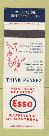 Matchbook Cover - Esso oil gas Montreal QC Refinery SAMPLE