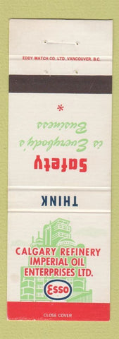 Matchbook Cover - Esso oil gas Calgary AB Refinery