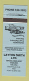 Matchbook Cover - Layton Smith Esso oil gas Sackville Port Elgin NB