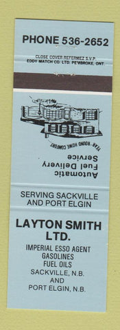 Matchbook Cover - Layton Smith Esso oil gas Sackville Port Elgin NB
