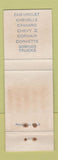 Matchbook Cover - 1967 Chevrolet Keller Marysville PA WEAR