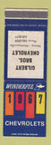 Matchbook Cover - 1967 Chevrolet Gilbert Bros Muncy Montoursville PA WEAR