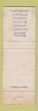 Matchbook Cover - 1967 Chevrolet Gilbert Bros Muncy Montoursville PA WEAR