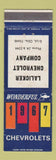 Matchbook Cover - 1967 Chevrolet Lalicker Erick OK