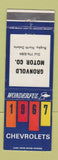 Matchbook Cover - 1967 Chevrolet Gronvold Rugby ND