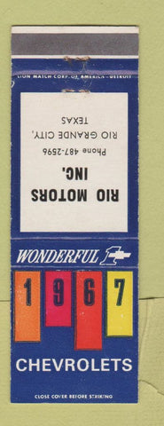 Matchbook Cover - 1967 Chevrolet Rio Grande City TX
