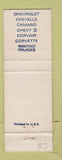 Matchbook Cover - 1967 Chevrolet Rio Grande City TX